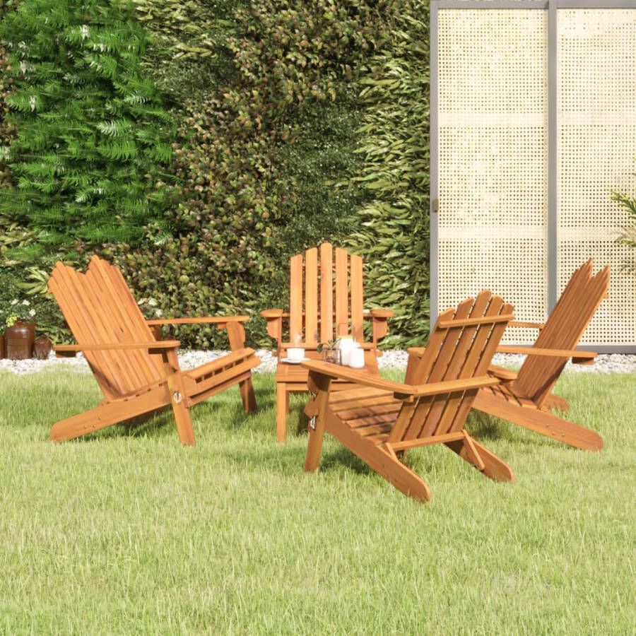 VIDAXL 5-delige Loungeset Adirondack massief acaciahout