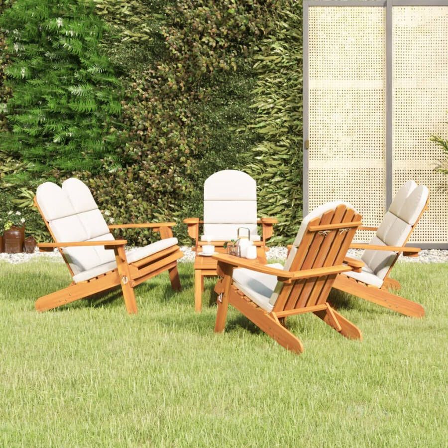 VIDAXL 5-delige Loungeset Adirondack massief acaciahout