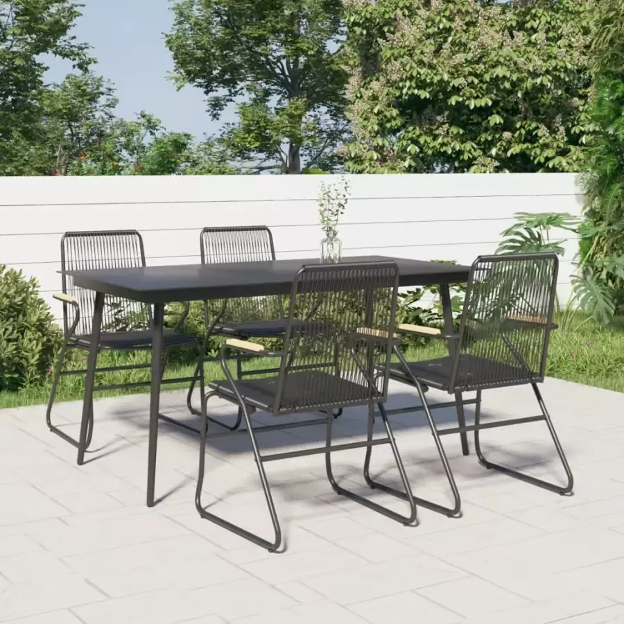 VIDAXL 5-delige Tuinset PVC-rattan zwart - Foto 3