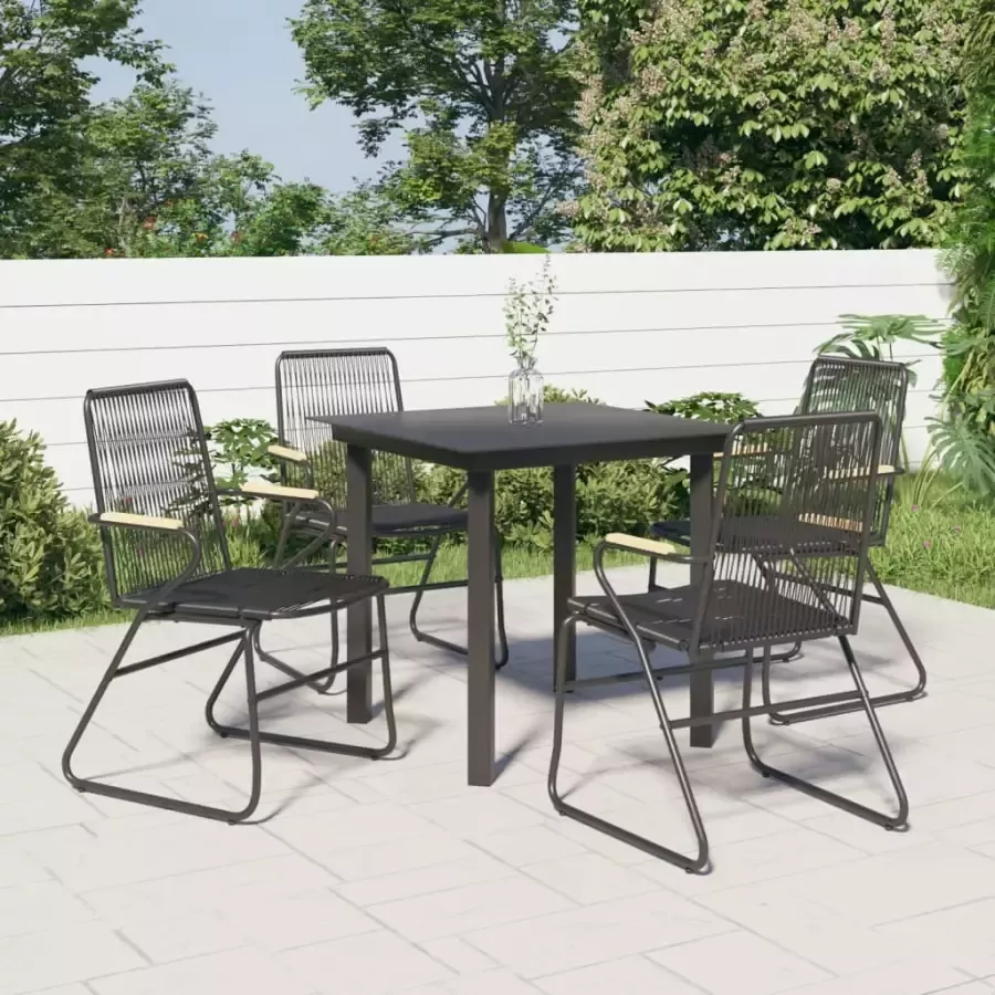 VIDAXL 5-delige Tuinset PVC-rattan zwart - Foto 3