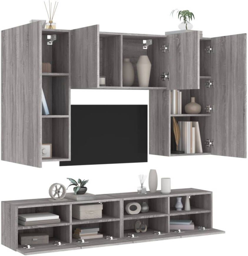 VidaXL -5-delige-Tv-wandmeubelset-grijs-sonoma-eikenkleurig - Foto 4