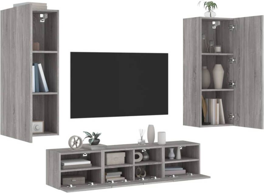 VidaXL -5-delige-Tv-wandmeubelset-grijs-sonoma-eikenkleurig - Foto 4