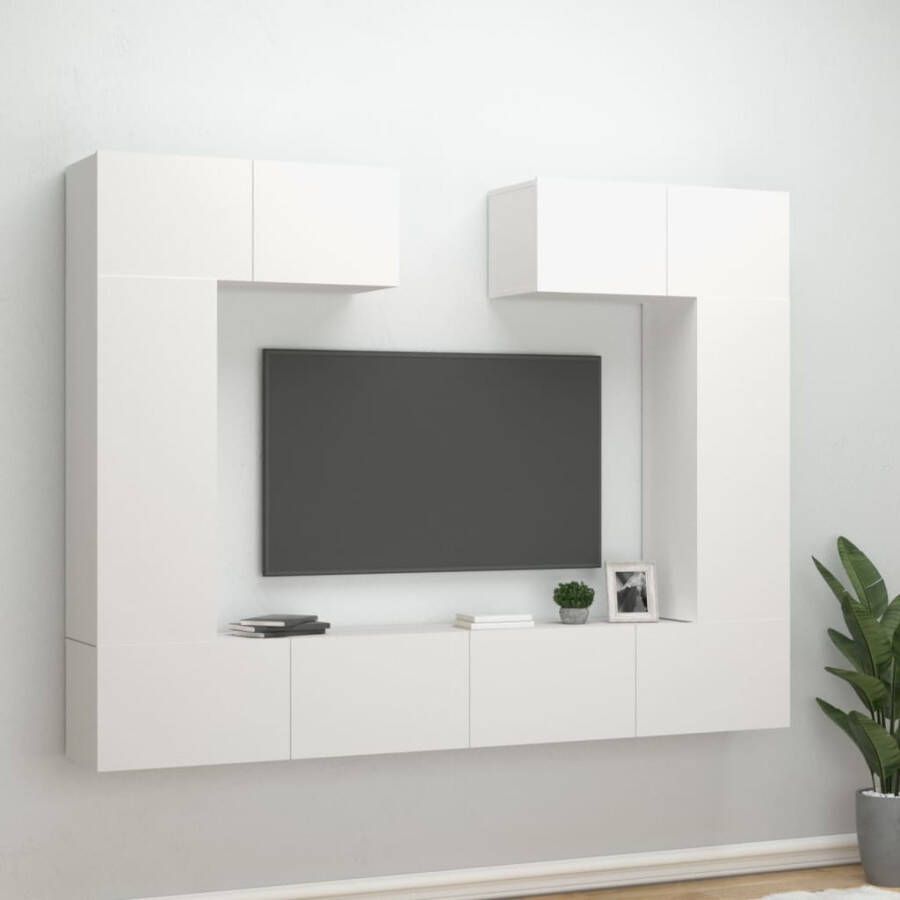 VidaXL -6-delige-Tv-meubelset-bewerkt-hout-wit