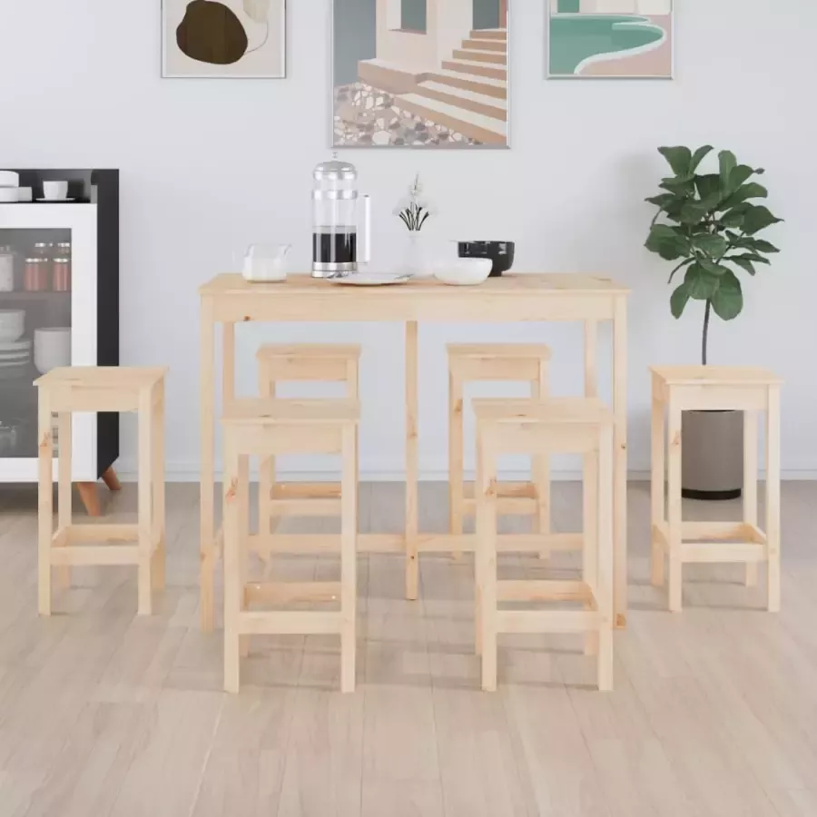 Vida XL vidaXL 7-delige Barset massief grenenhout-VXL-3124707