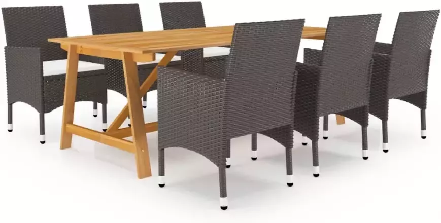 VidaXL 7-delige Tuinset bruin