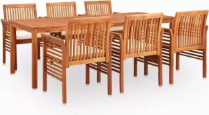 VIDAXL 7-delige Tuinset met kussens massief acaciahout
