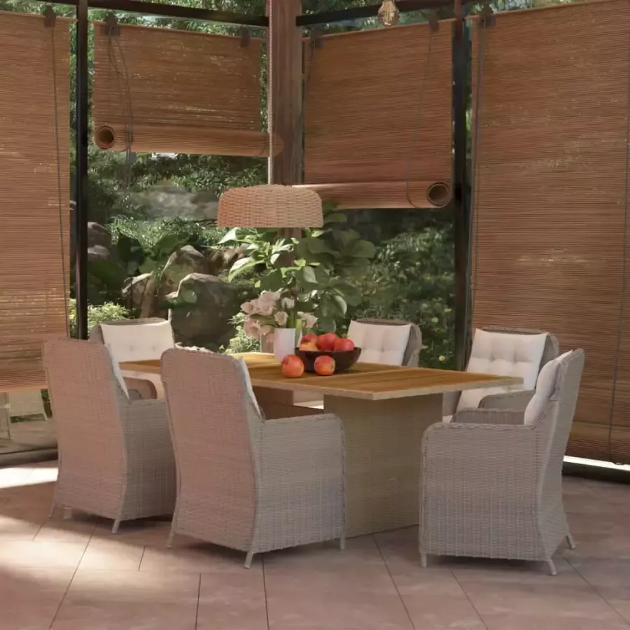 VidaXL 7-delige Tuinset poly rattan bruin - Foto 4