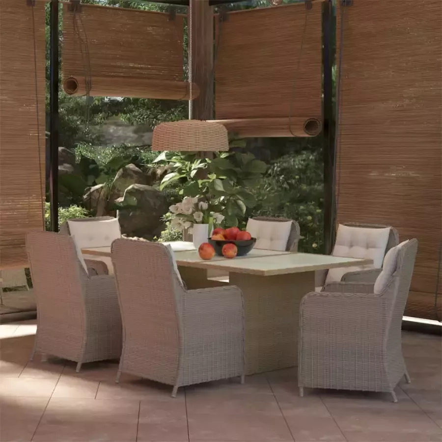 VIDAXL 7-delige Tuinset poly rattan bruin - Foto 4