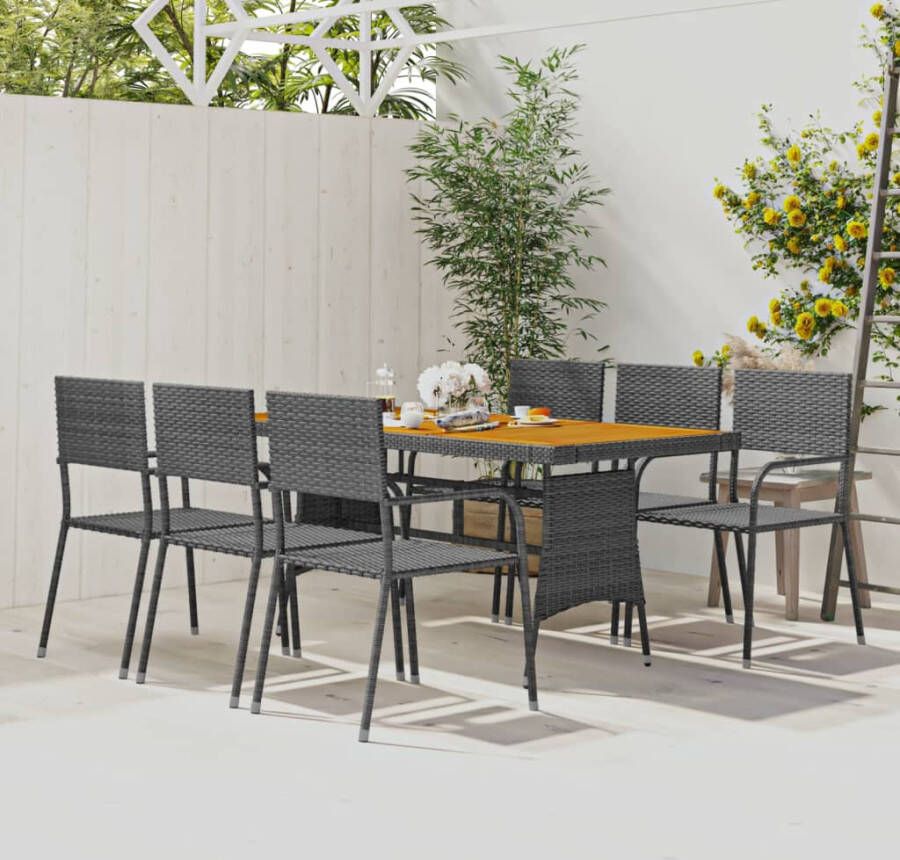 VIDAXL 7-delige Tuinset poly rattan grijs - Foto 3