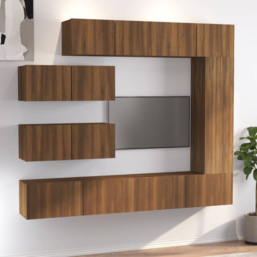 VidaXL -7-delige-Tv-meubelset-bewerkt-hout-bruin-eikenkleur - Foto 2