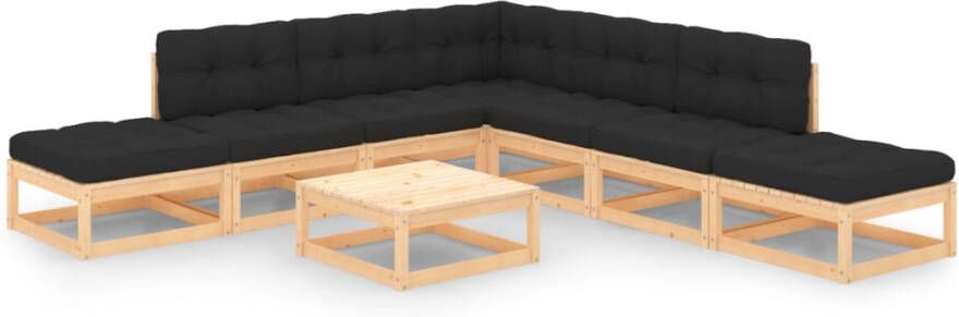 VIDAXL 8-delige Loungeset met kussens massief grenenhout - Foto 4