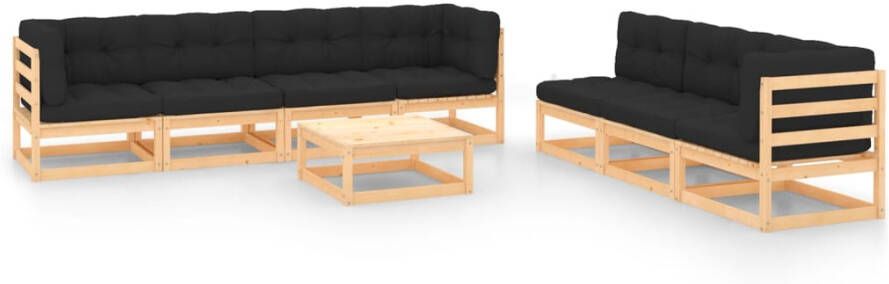 VIDAXL 8-delige Loungeset met kussens massief grenenhout - Foto 4