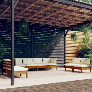 VIDAXL 8-delige Loungeset met kussens massief grenenhout