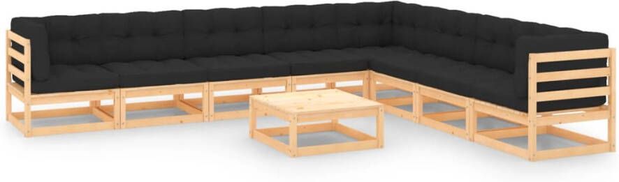 VidaXL 9-delige Loungeset met kussens massief grenenhout - Foto 4