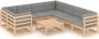 VIDAXL 9-delige Loungeset met kussens massief grenenhout - Thumbnail 1