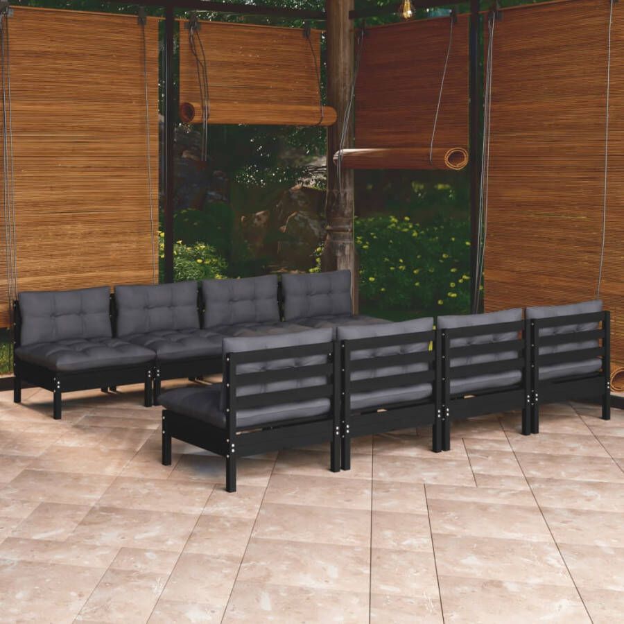 VIDAXL 9-delige Loungeset met kussens massief grenenhout - Foto 1