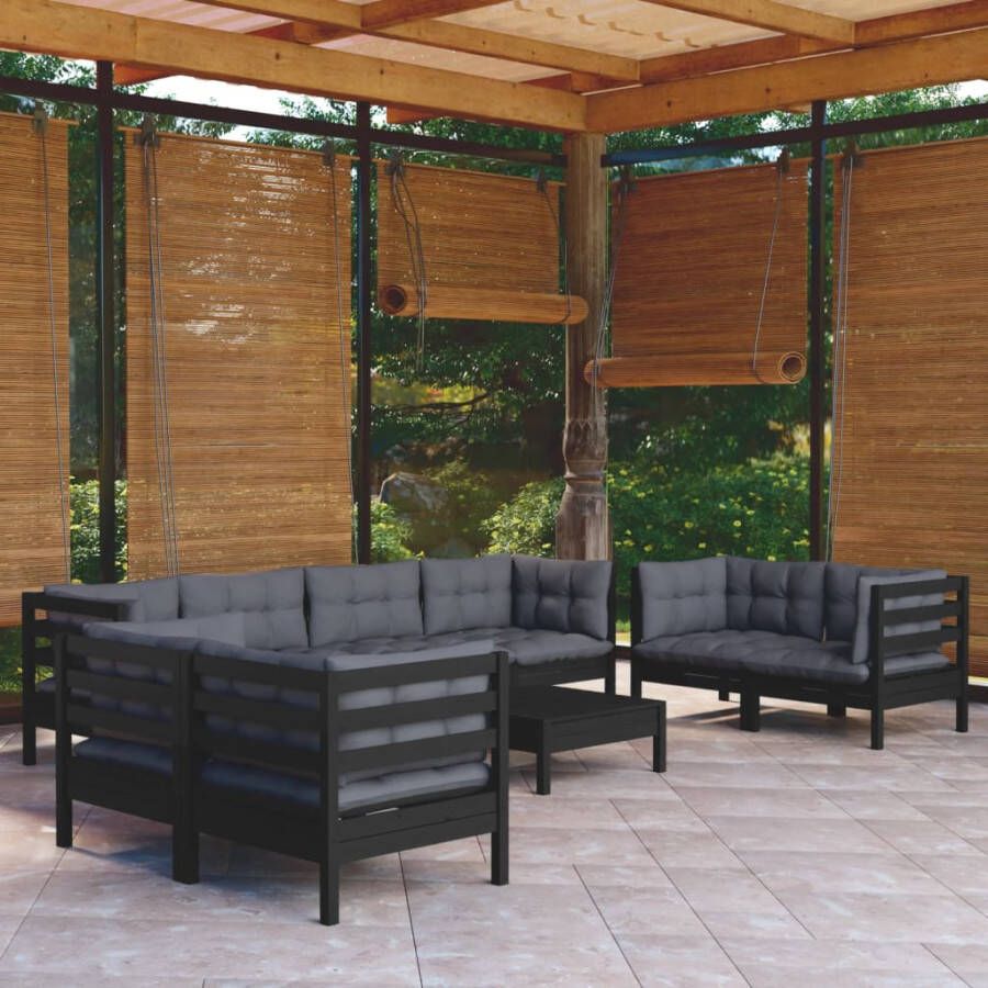 VIDAXL 9-delige Loungeset met kussens massief grenenhout - Foto 4