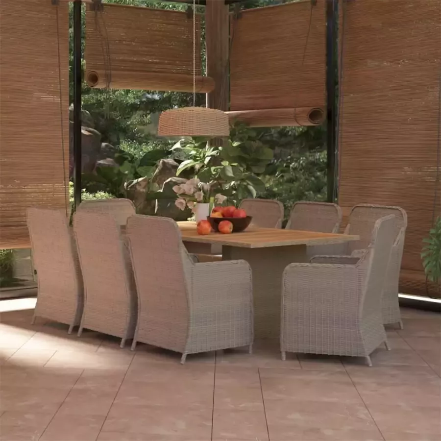 VidaXL 9-delige Tuinset poly rattan bruin - Foto 4