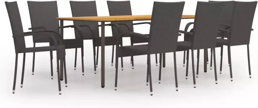 VidaXL 9-delige Tuinset poly rattan bruin - Foto 4
