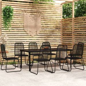 VIDAXL 9-delige Tuinset zwart