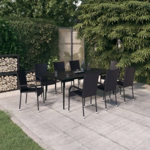 VIDAXL 9-delige Tuinset zwart