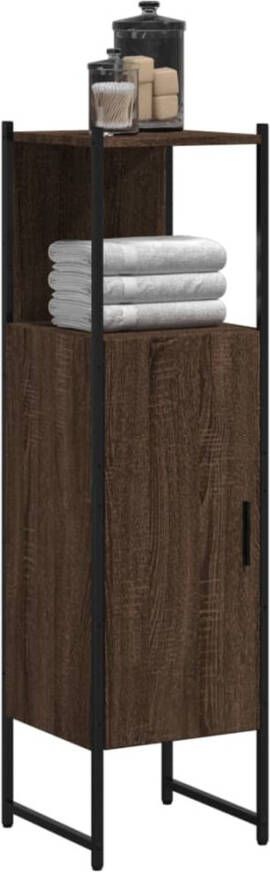 VIDAXL Badkamerkast 33x33x120 5 cm bewerkt hout bruin eikenkleurig