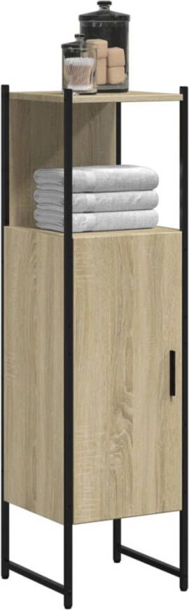VIDAXL Badkamerkast 33x33x120 5 cm bewerkt hout sonoma eikenkleurig