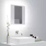 VIDAXL Badkamerkast met spiegel en LED 40x12x45 cm acryl hoogglans wit - Thumbnail 1