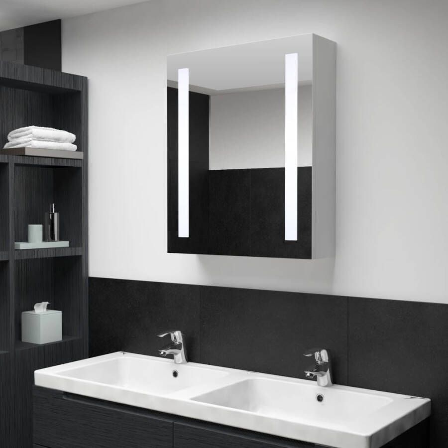 VidaXL Prolenta Premium Badkamerkast met spiegel en LED 50x13x70 cm - Foto 4