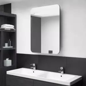 VidaXL Badkamerkast met spiegel en LED 60x11x80 cm antracietkleurig