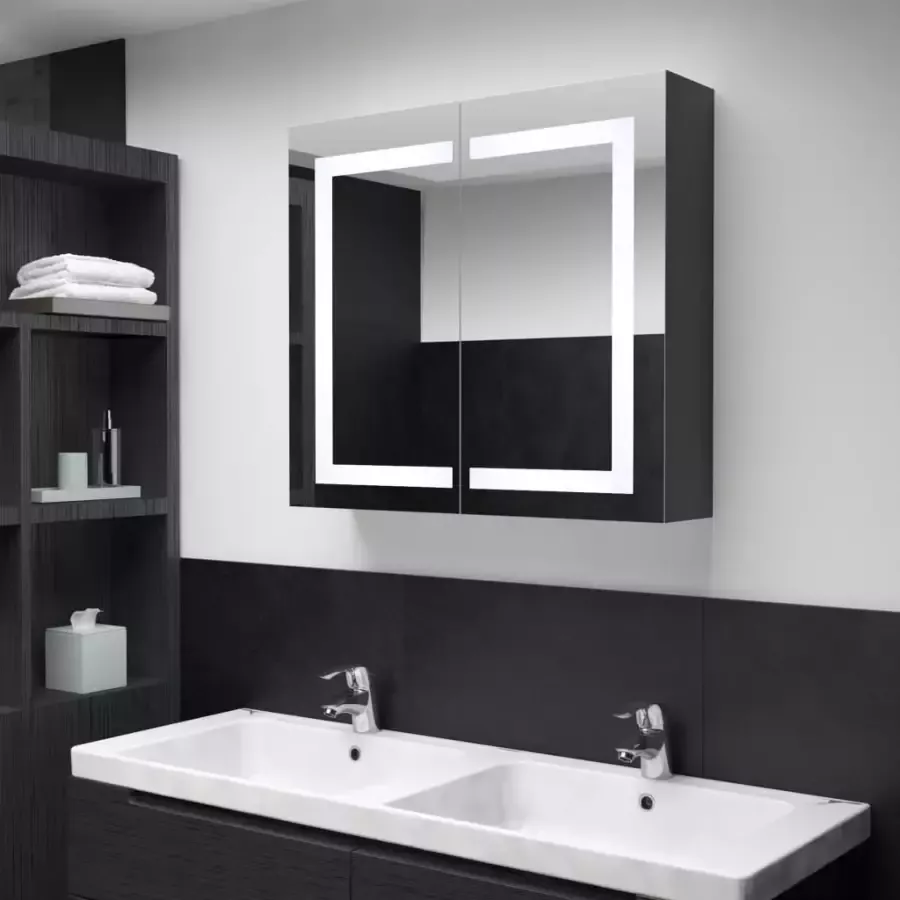 VIDAXL Badkamerkast met spiegel en LED 80x12 2x68 cm - Foto 3