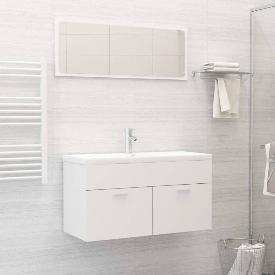 Vida XL vidaXL Badkamermeubelset bewerkt hout wit-VXL-3071333