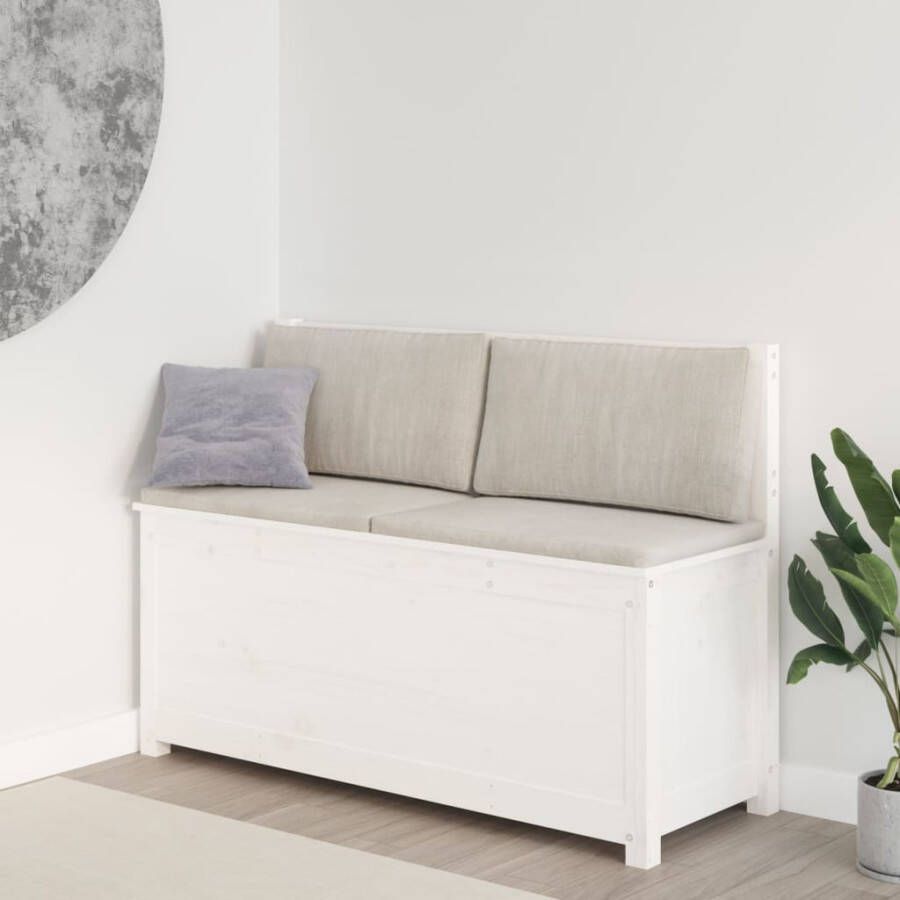 VIDAXL Bankje 110x41x76 5 cm massief grenenhout wit - Foto 3