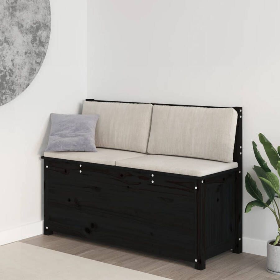 VIDAXL Bankje 110x41x76 5 cm massief grenenhout zwart - Foto 3