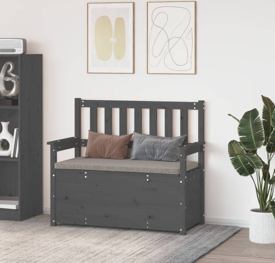 VIDAXL Bankje 112 5x51 5x96 5 cm massief grenenhout grijs - Foto 3