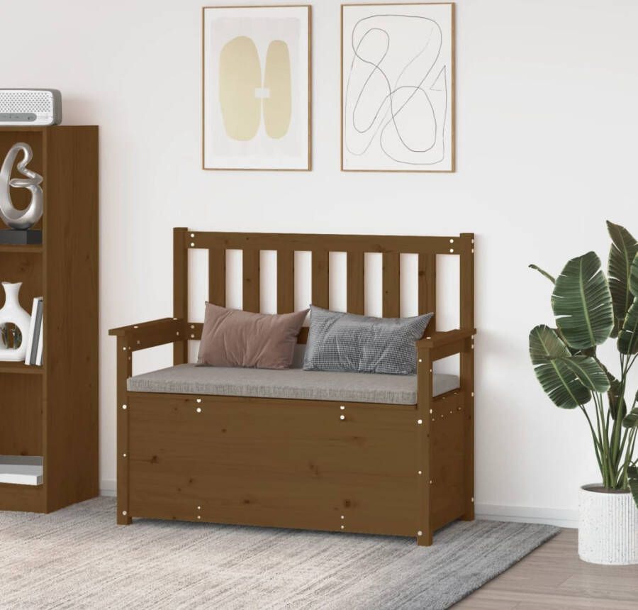 VIDAXL Bankje 112 5x51 5x96 5 cm massief grenenhout honingbruin - Foto 2