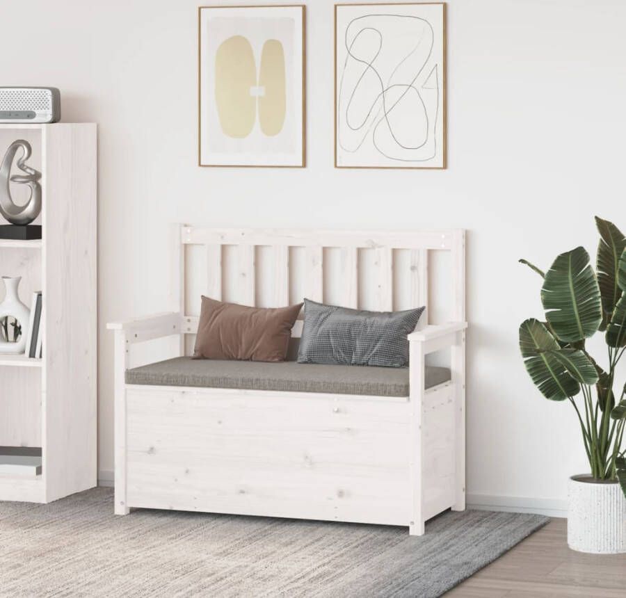 VIDAXL Bankje 112 5x51 5x96 5 cm massief grenenhout wit - Foto 2