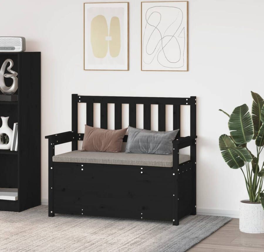 VIDAXL Bankje 112 5x51 5x96 5 cm massief grenenhout zwart - Foto 2