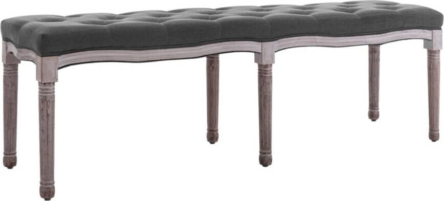 VidaXL -Bankje-150x40x48-cm-linnen-massief-hout-donkergrijs - Foto 5