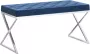 VidaXL Bankje 97 cm fluweel en roestvrij staal blauw - Thumbnail 2