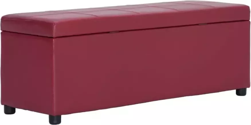 VidaXL Bankje met opbergvak 116 cm kunstleer wijnrood - Foto 5