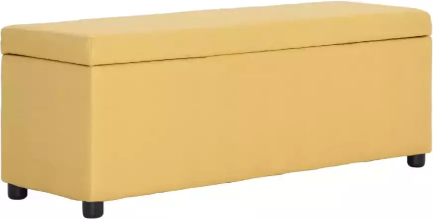 VIDAXL Bankje met opbergvak 116 cm polyester geel