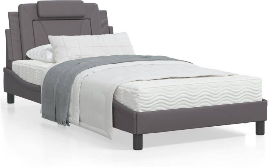 VidaXL Bedframe zonder matras Zadar kunstleer grijs 100x200 cm - Foto 2