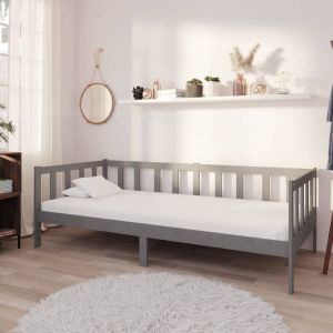 VidaXL -Bedbank-massief-grenenhout-grijs-90x200-cm