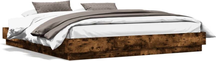 VidaXL -Bedframe-bewerkt-hout-gerookt-eikenkleurig-200x200-cm - Foto 5