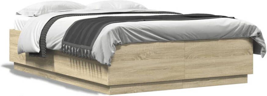 VidaXL -Bedframe-bewerkt-hout-sonoma-eikenkleurig-150x200-cm - Foto 4