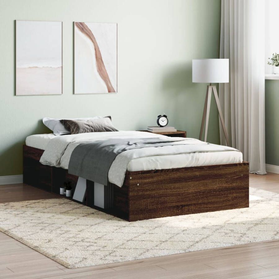 VidaXL -Bedframe-bruin-eikenkleurig-100x200-cm - Foto 3