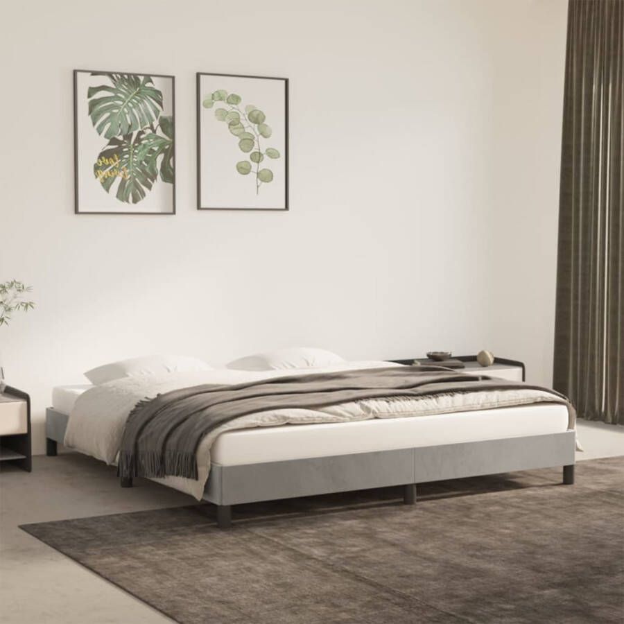 VidaXL Bedframe zonder matras 180x200 cm fluweel lichtgrijs