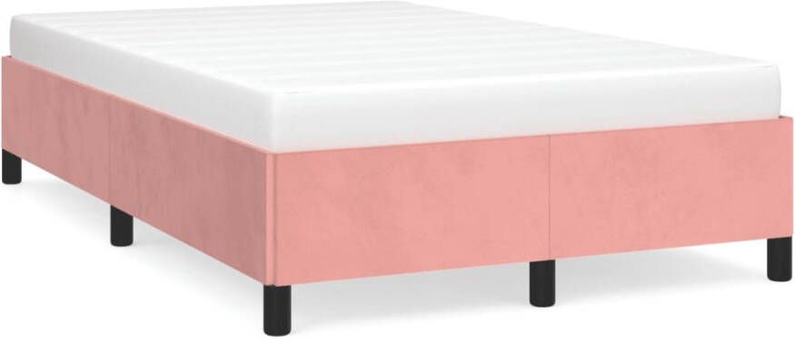 VidaXL -Bedframe-met-hoofdbord-fluweel-roze-120x190-cm - Foto 5