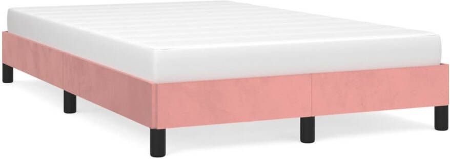 VidaXL -Bedframe-fluweel-roze-120x190-cm